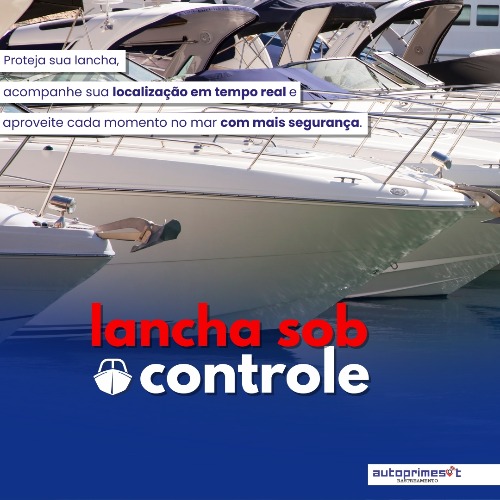 Proteja sua lancha, acompanhe sua localização em tempo real e  aproveite cada momento no mar com mais confiança.